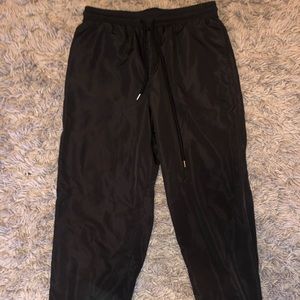 Black drawstring joggers